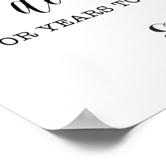 Poster Funny Open Bar Mariage signe | Noms personnalisés (Coin)