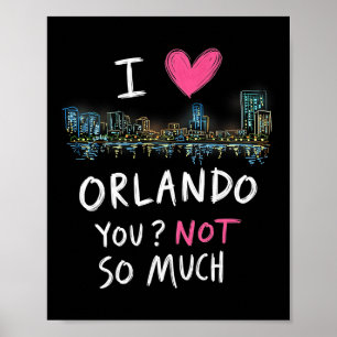 Poster Funny Orlando Florida Night Skyline Vintage Premiu
