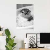 Poster Funny Otter Bubble Bath Print, Bathroom Wall Art (Bureau à domicile)