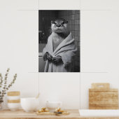 Poster Funny Otter in Bathrobe Print, Bathroom Humor (Cuisine)