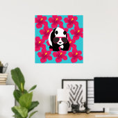 Poster Funny Panda Bear Beach Bum Cool Lunettes de soleil (Bureau à domicile)