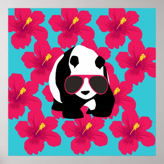 Poster Funny Panda Bear Beach Bum Cool Lunettes de soleil (Devant)