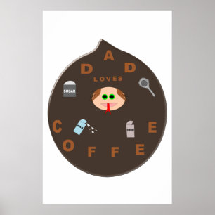 Poster Funny Papa Monster Aime L'affiche du café