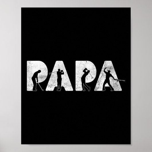 Poster Funny Papa Papa Golf Papa Daddy Funny Fête des pèr (Devant)
