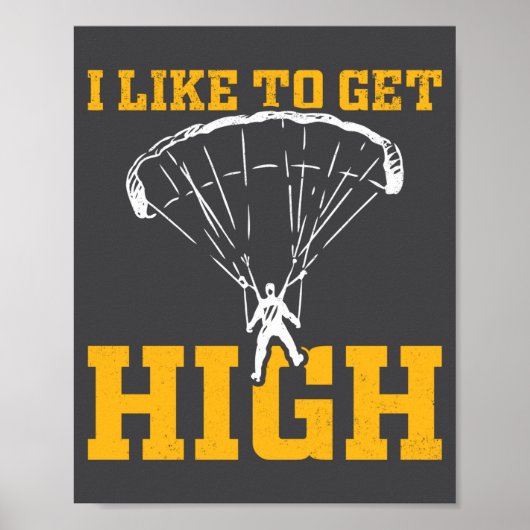 Poster Funny Parachute Quote Skydiver  (Devant)
