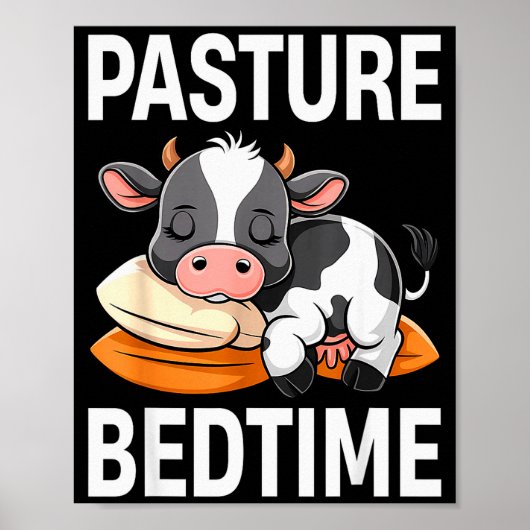 Poster Funny Pasture Bedtime Cute Cow Pajamas Pj Sleep  (Devant)