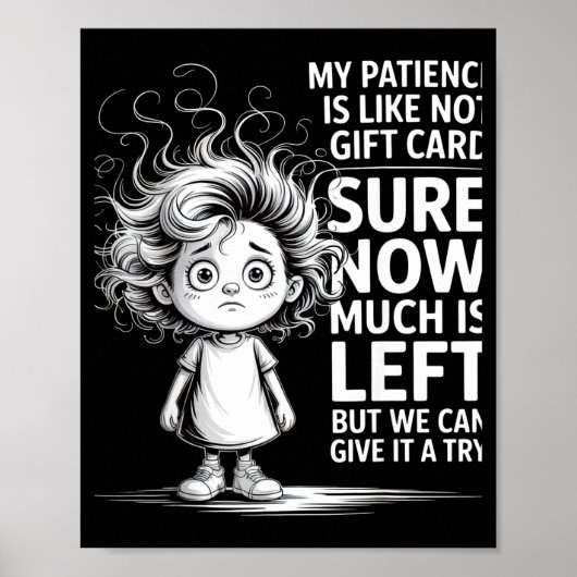 Poster Funny Patience Gift Card Quote Retro Mpy Outfit Fo (Devant)