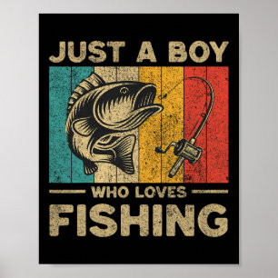 Poster Funny Pêche Vintage plaisanteries Garçons Pêcheur