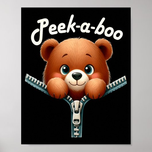 Poster Funny - Peek-a-boo - Bear (Devant)
