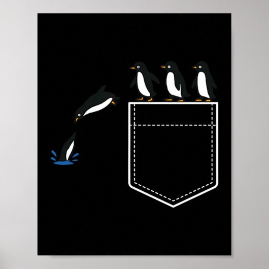 Poster Funny Penguin Cket Cute Diving Penguin Animal Love (Devant)