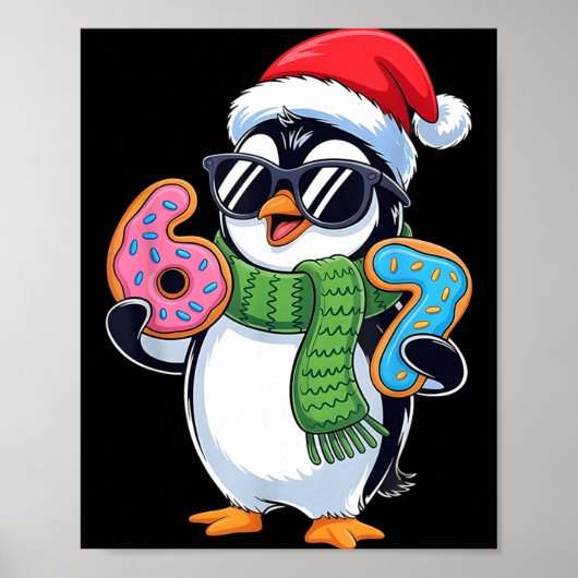 Poster Funny Penguin Six Seven 67 Ice Cream Christmas Boy (Devant)