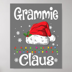 Poster Funny Père Noël Grammie Claus Christmas Matching F