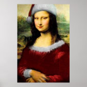 Poster Funny Père Noël Mona Lisa Joyeux Noël (Devant)