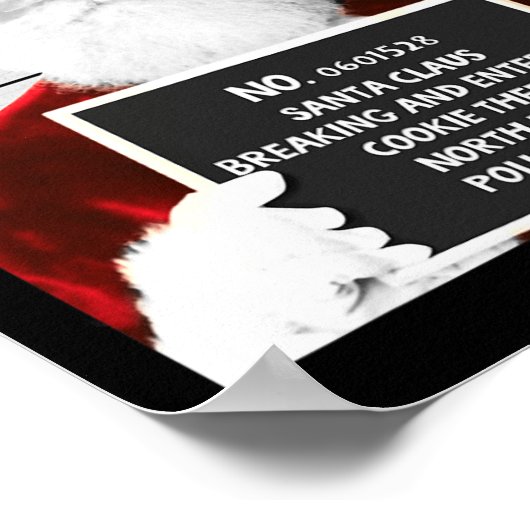 Poster Funny Père Noël Mugshot Père Noël emprisonné Noël (Coin)