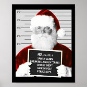 Poster Funny Père Noël Mugshot Père Noël emprisonné Noël (Devant)