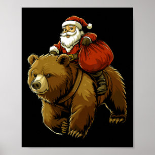 Poster Funny Père Noël Ours Noël Graphique Tee Kids Boys