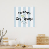 Poster Funny Personnalisé Blue Stripe Dog Lounge (Cuisine)