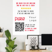 Poster Funny personnalisé QR Code Business Logo Review un (Bureau à domicile)