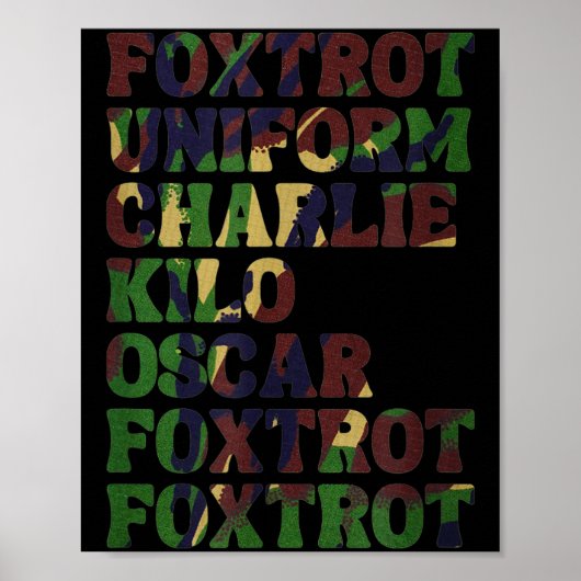 Poster Funny Phonetic Alphabet Nato Military Lice Army Ta (Devant)