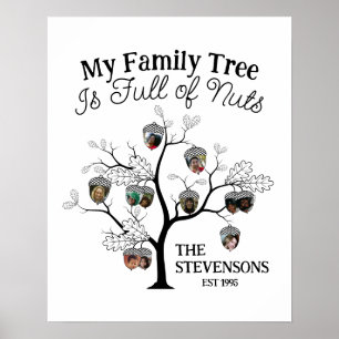 Poster Funny Photo Family Tree est plein de noix Noël