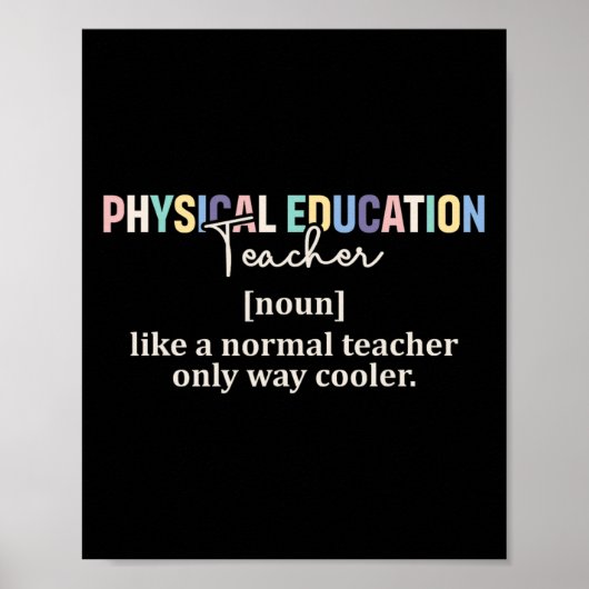 Poster Funny Physical Education Teacher Definition Back T (Devant)