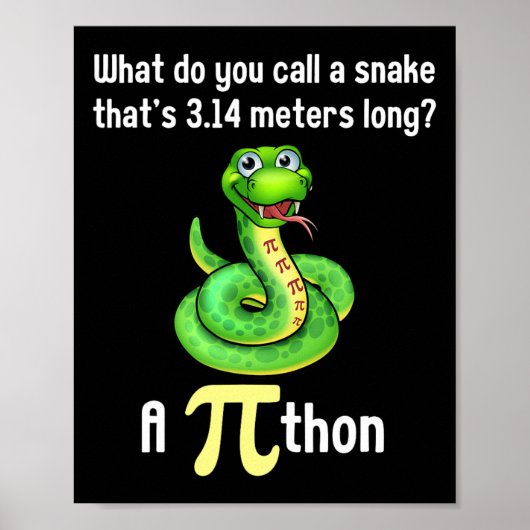 Poster Funny Pi Day Puns Pithon Mage Professeur plaisante (Devant)
