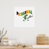 Poster Funny Pickleball Pickle Playing Pickleball (Cuisine)