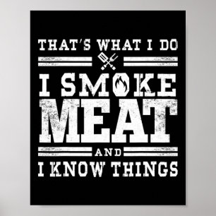 Poster Funny Pitmaster I Smoke Meat Bbq Smoker Grill Cade