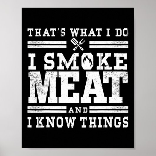 Poster Funny Pitmaster I Smoke Meat Bbq Smoker Grill Cade (Devant)