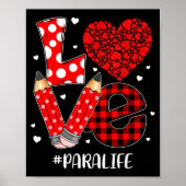 Poster Funny Plaid Heart Love Para Life Valentine Day Chr (Devant)