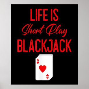 Poster Funny Poker   La Vie Est Le Blackjack À Court Temp