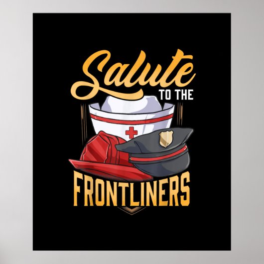 Poster Funny Police Pompier Frontliner Infirmière Cadeaux (Devant)
