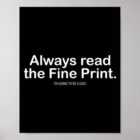 Poster Funny Pregnancy Announcemen For New Dads  (Devant)