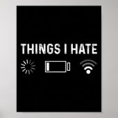 Poster Funny Programmer Things I Hate Gamer  (Devant)