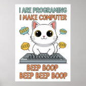 Poster Funny Programming Cat Meme - "I Are Programing" (Devant)