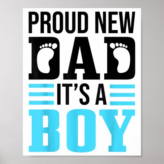 Poster Funny Proud New Dad It's A Boy Gift For Men Cool N (Devant)
