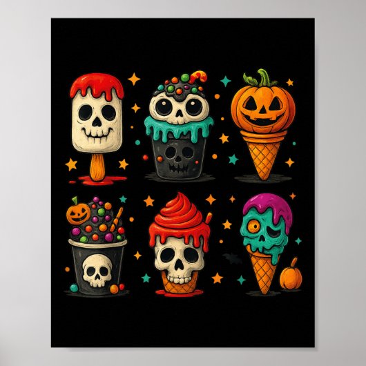 Poster Funny Psicle Summer Horror Halloween Ice Cream Sum (Devant)
