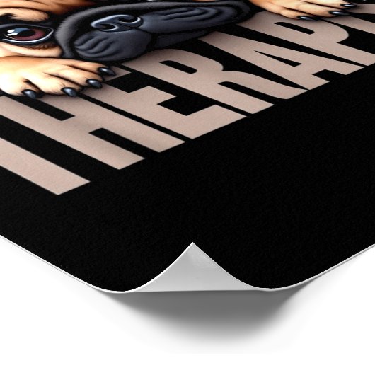 Poster Funny Puppy My Therast Pug Dog (Coin)