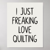 Poster Funny Quilting Love Saying Quilters Black White (Devant)