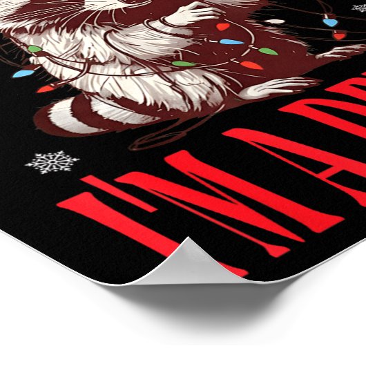 Poster Funny Raccoon First Of All I'm A Delight Merry Chr (Coin)