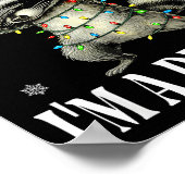 Poster Funny Raccoon First Of All I'm A Delight Merry Chr (Coin)