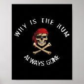 Poster Funny Rate Quote - Why Is The Rum Always Gone_ , S (Devant)