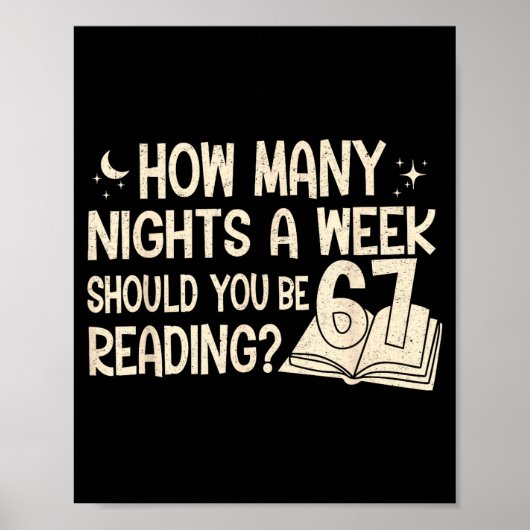 Poster Funny Reading 67 Six Seven Meme Englieacher Book L (Devant)