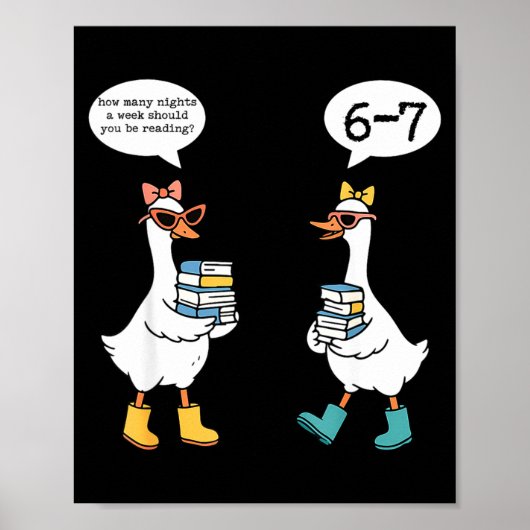 Poster Funny Reading 67 Six Seven Meme Goose Teacher Book (Devant)