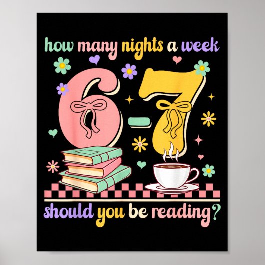 Poster Funny Reading 67 Teacher Six Seven Reading 6 7 Boo (Devant)