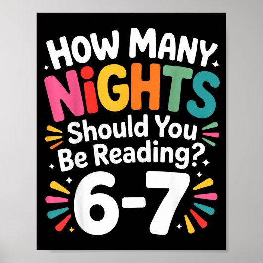Poster Funny Reading 6 7 Six Seven Meme Englieacher Book (Devant)