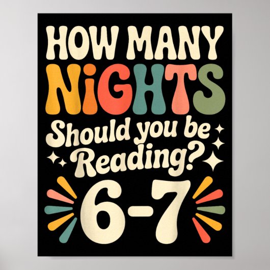 Poster Funny Reading 6 7 Six Seven Meme Englieacher Book (Devant)