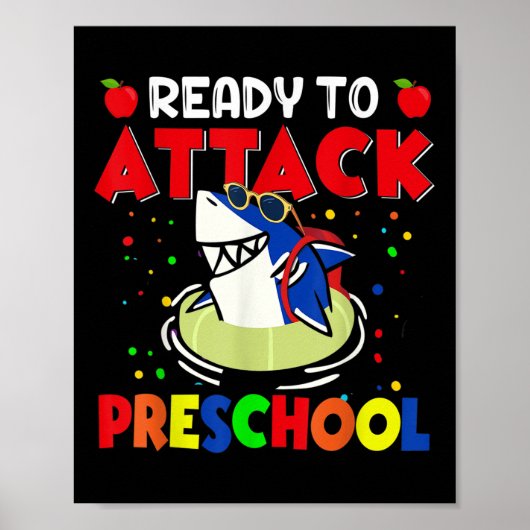 Poster Funny Ready To Attack Preschool Teacher Kids Back  (Devant)