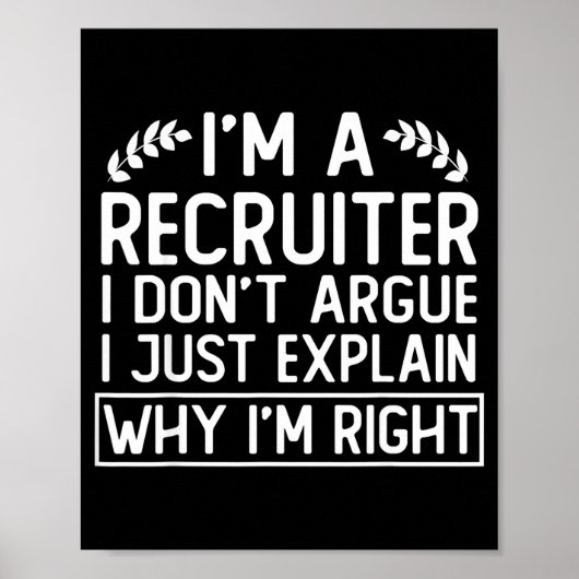 Poster Funny Recruiter Design Saying_ I M A Recruiter I D (Devant)