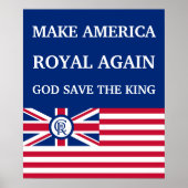 Poster Funny Red Blue Make America Royal Again Flag (Devant)